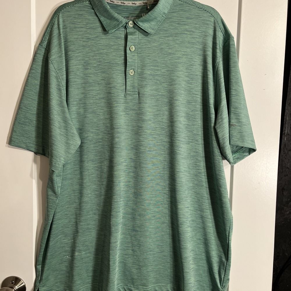Walter Hagen Golf Performance Men’s Polo Shirt Green Striped Size XL